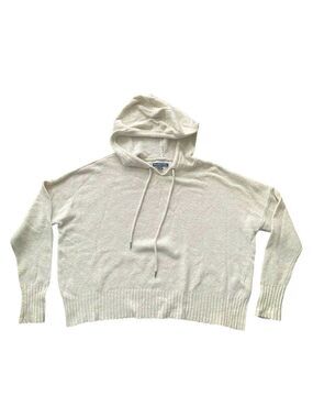 American Eagle Oat Knit Cropped Hooded Sweater XS